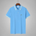 M / Bar collar sky blue with fish label