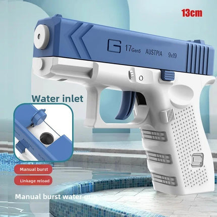 Electric Water Gun Rechargeable 10M Range Auto Manual Spray w Battery USB Cable Summer Outdoor Toy for Kids Adults Party Pool