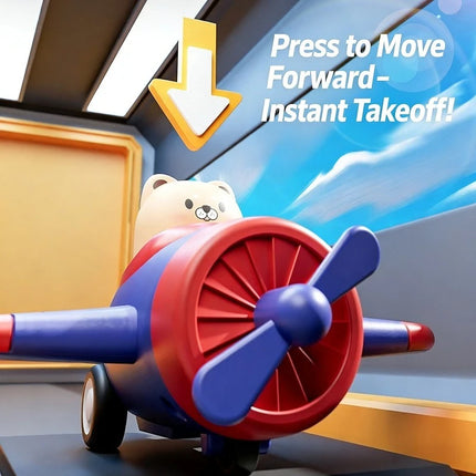 Baby Press Toy Car Cute Animal Inertial Glide Small Plane Safe Material Propeller Mobile Children's Early Education Puzzle Toy