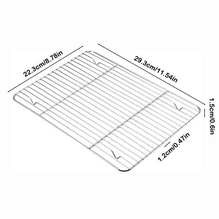 New Stainless Steel Cooling Rack Dense Wires Smooth Edge Baking Rack Easy to Clean Barbecue Cooking Mesh Shelf Drying