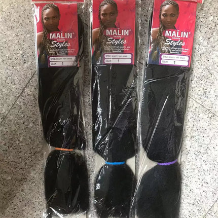 48inch 80g Jumbo Black Kanekalon Braiding Hair Extensions Synthetic Fiber for Twist Wholesale Sale
