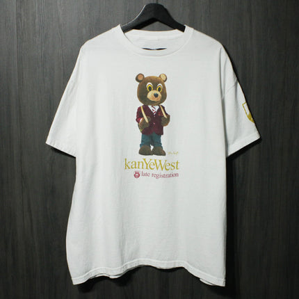 American Street Hip Hop Kanye West Late Registration Kanye Bear Graphic T Shirt Oversized Women Men Cotton Streetwear Clothing