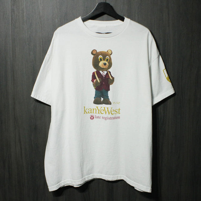 American Street Hip Hop Kanye West Late Registration Kanye Bear Graphic T Shirt Oversized Women Men Cotton Streetwear Clothing