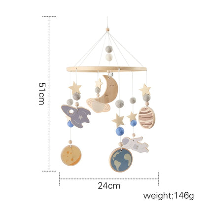 Let's make Baby Mobile Rattle Toys 0-12 Months Space Planet Pendant Crib Bed Bell Toddler Rattles Carousel Kid Musical Toys Gift