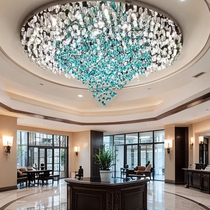 Hotel Sales High Ceiling Chandelier Lobby Restaurant Corridor Creative Hotel Engineering Glass Art Lighting Industry Chandelier