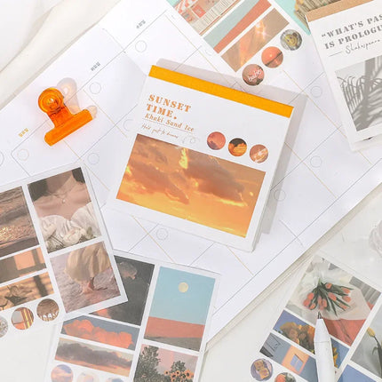 40sheets Retro Paper Sticker Book Diy Diary Planner Decoration Oil Painting Scenery Sticker Album Scrapbooking Kawaii Stationery