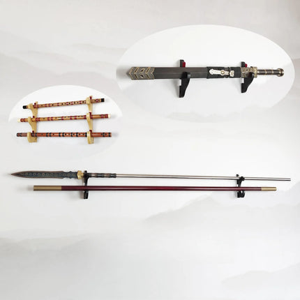 3-layers Wall Katana Shelf Support Holder Wooden Real Japanese Katana Samurai Sabre Sword Storage Rack Knife Display Organizer