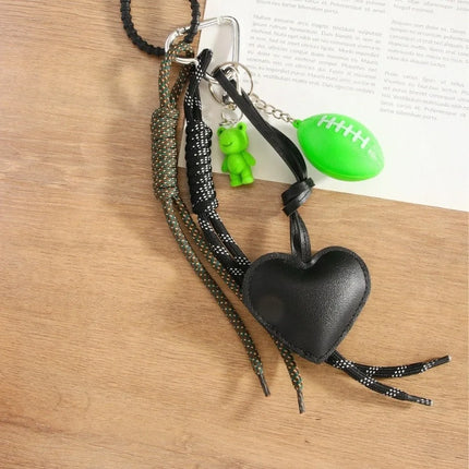 Funny Elegant Starfish Tassel Keychain Alloy Leopard Print Leather Tulip Pendants Cartoon Frog Beaded Bag Pendant Party