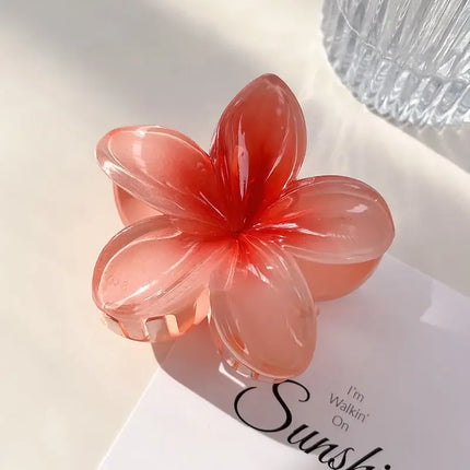 Hawaiian Gradient Hair Clips Flower Hair Claws Big Size Fashion Head Wear Hairpin for Women Girls Crab Barrette Hair Accessories