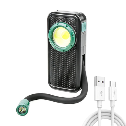 COB Work Light Flexible Hose Flashlight USB Charging Magnetic Car Repair Light with Back Clip Ideal for Working Camping Fishing