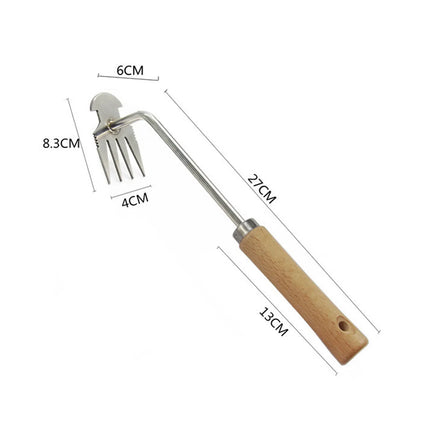 1Pcs Stainless Steel Weed Puller Sharp Tines Grass Rooting Weeding Tool for Yard Lawn and Farm Supply Home Yard Garden Tools