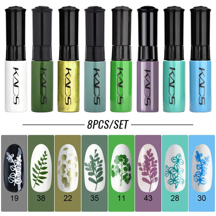 8PCS/Set 7ml Nail Stamper Polish Colorful Gold Silver White Print Art Decoration Image Plate Manicure Varnishes Lacquers Tools