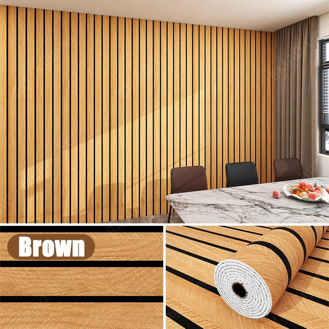 3m×40cm Wood Grain Self-Adhesive Removable Waterproof PVC Wall Sticker for Living Room Bedroom Wall DIY Modern Decor