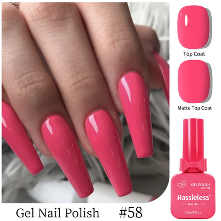Single-use gel nail polish, 15ml each, requires LED lighting, solid color, a must-have for manicures | Vibrant nail colors | Nai