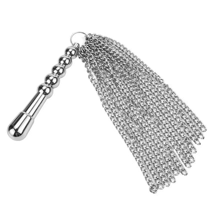 SM BDSM Metal Handle Chain Whip Flogger Flirting Fantasy Fetish Paddle Flirting Fantasy Sex Toy For SM Or Anal Sex Masturbation