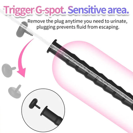 Reusable Long Hollow Silicone Urethral Catheter Male Dilator Plug Adult Pleasure Toys for Men