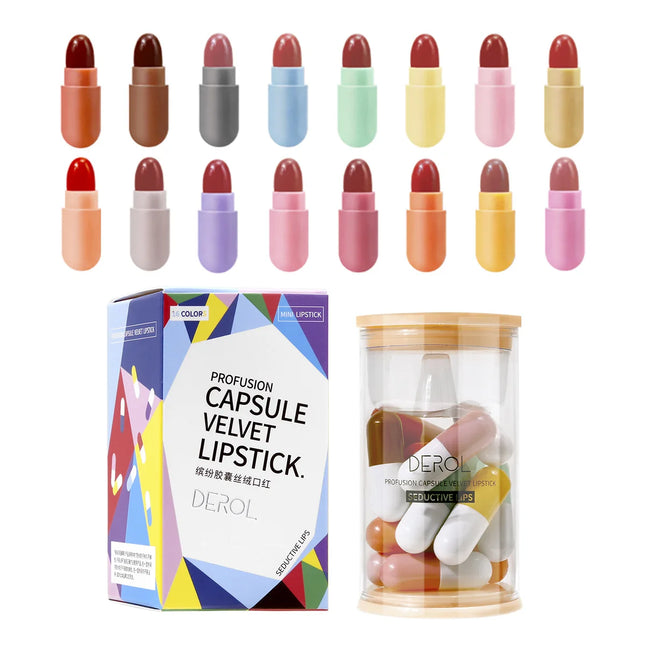 6pcs/set Long Lasting Star Mini Lipstick, Candy Color Matte Velvet Mist Portable Waterproof Lipstick Set