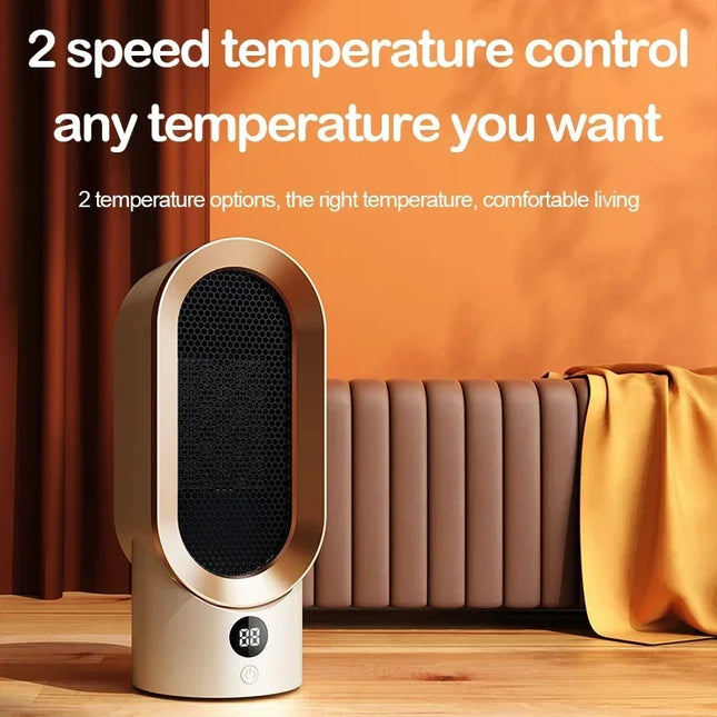 800W Portable Electric Heater Two-Speed Adjustable Temperature PTC Ceramic Heater for Winter Bedroom Office Dormitory Heating