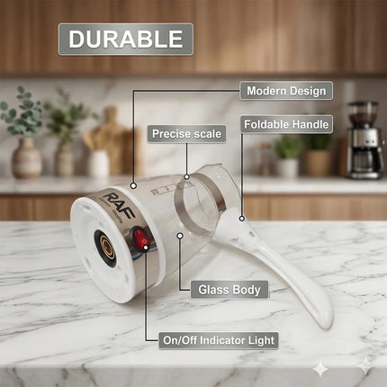 Turkish Coffee Pot 600W Glass Italian Mocha Pot Greek Turkish Coffee Machine Tea with Foldable Handle Milk Heating Home Travel