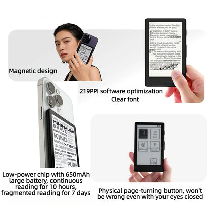 XTEINK X4/X3 E-Book Reader Ink Screen Magnetic Lightweight 4.3 Inches Ultrathin Magnetic Portable E-Book Readers 16GB