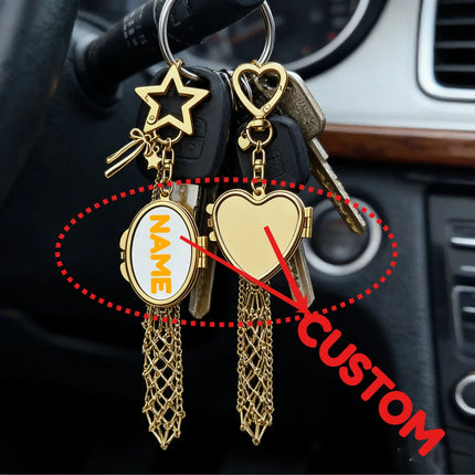 New Golden Stainless Steel Lipstick Pouch Keychain Decoration Fashion Portable Lippy Storage Bag Hanging Keyring Hanging Gift
