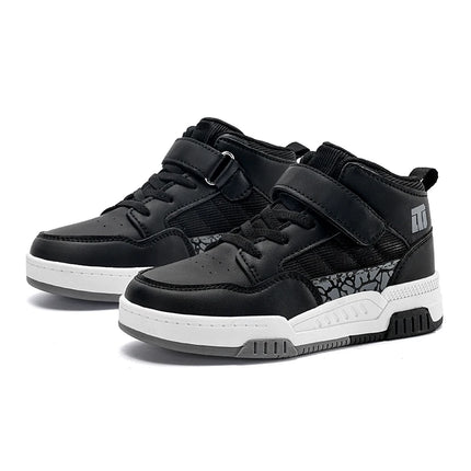 Classic Fashion Children Shoes Boys Leather Sneaker High Top Skater Basketball Shoes Luxury Sports Sneaker for Boy