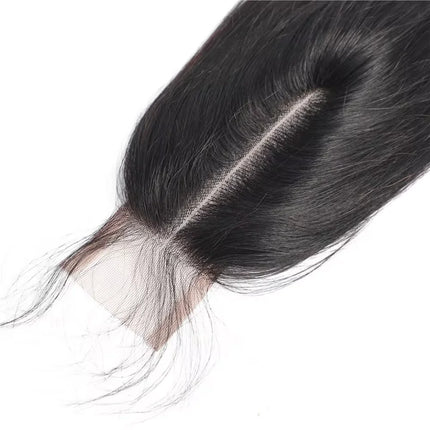 Brazilian 2x6 Lace Closure Kim K Transparent Lace Remy Human Hair Straight Black Woman Pre Plucked Natural Black Color