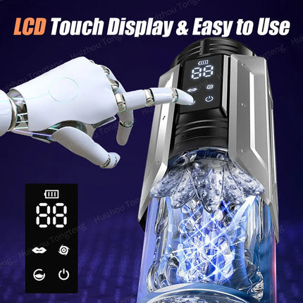 Automatic Male Masturbator Penis Pump - Upgrade Electric Pocket Pussy Stroker with 7 Sucking 7 Thrusting Rotating & Vibratin