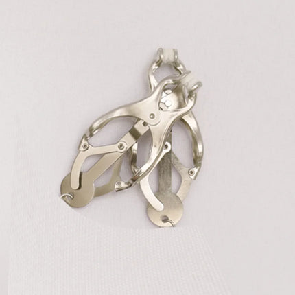 Metal Nipple Clamps Clips with Chain Clitoris Stimulator Steel Nipple Breast Clamps Bondage Flirting Women Sex Toy