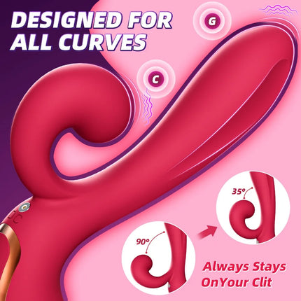 360 Rotation Swing  Tongue Licking Vibrator Female Powerful G-Spot Vagina Massager Dildo Thrusting Clitoris Stimulator Sex Toy