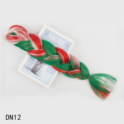 Sparkle Shiny Braiding Hair Pre Stretched Kanekalon Tinsel Crochet Hair Extensions For Girls Dazzles Women Hippie Synthetic