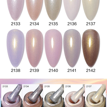NailCo 10ml Gold Pink Pearl Shell Base Gel Polish 10 Colors Auroras 3D Thread Shell Gel Semi Permanent Soak Off UV LED Nails Art