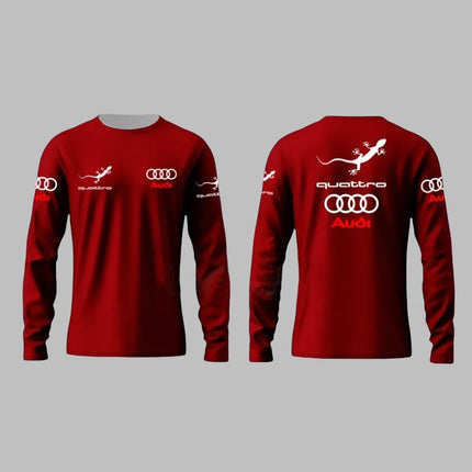 2025 Spring and Autumn Fashion Audi Racing Competition Printed Men's Adult Long Sleeve Daily Leisure Sports Fitness Teen T-Shirt