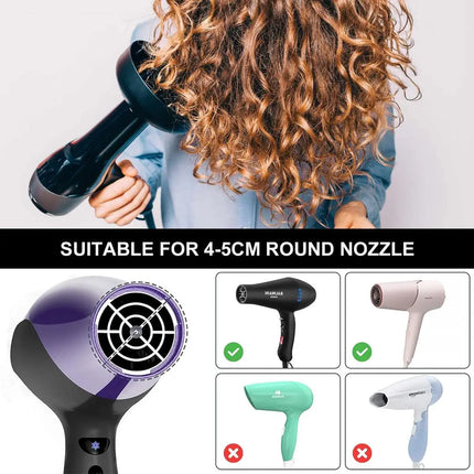 New Salon Tool Black Universal Silicone Hairdryer Diffuser Cover Adjustable Temperature Resistant Dispersing Drying Hair Dryer