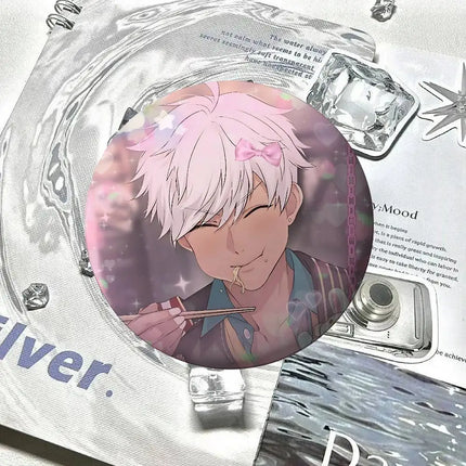 Game Peripheral Obey Me Badges Badges Cartoon Round Brooches On Backpack Jacket Acrylic Button Pins Collection Gifts