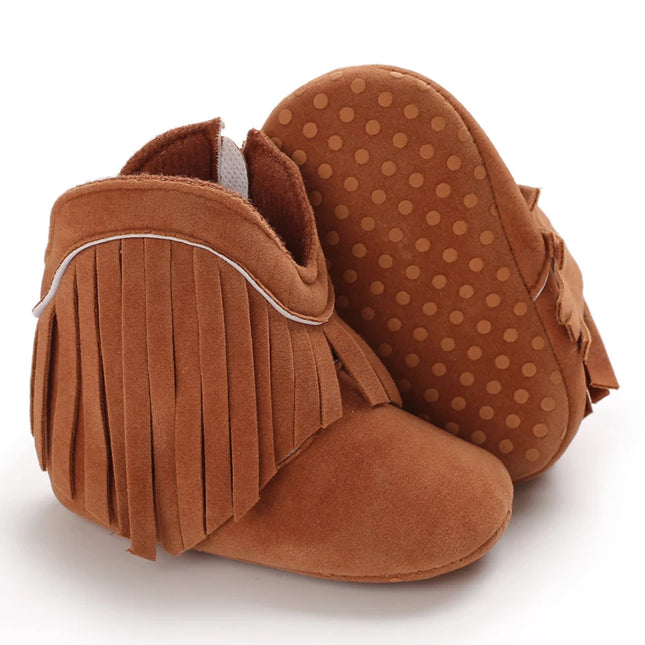 Fashionable Tassel Baby Boots Autumn Winter Casual Comfortable Shoes for Boys And Girls 0-18 Months Walking Shoes