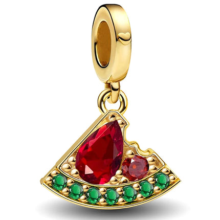 925 Sterling Silver Pink Cake Cherry Pineapple Strawberry Cherry Pendant Charm Ball Suitable for Bracelets DIY Women's Jewelry