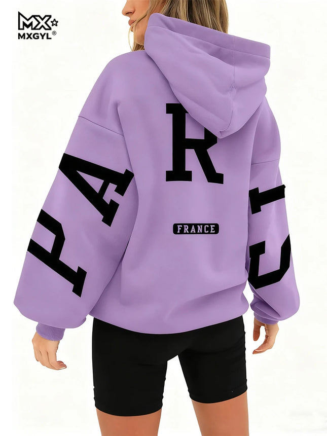 European And American Loose Casual Pullover Hoodie Sweatshirt Coat Printed Letter Pattern High Street Hip-Hop Trendy Men Women