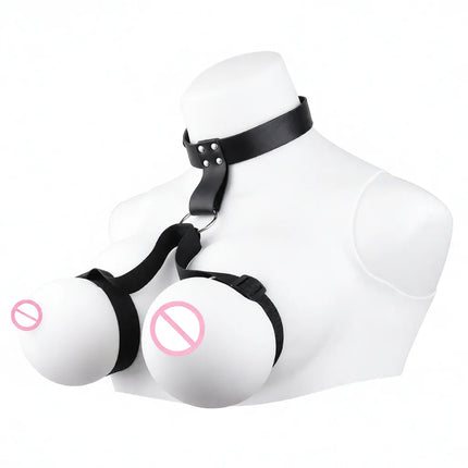 QKKQ Wearable PU Leather And Polyester Erotic Bra Chest Binder Strap On Belt Sex Toys For Women Breast Bondage BDSM Adult Games