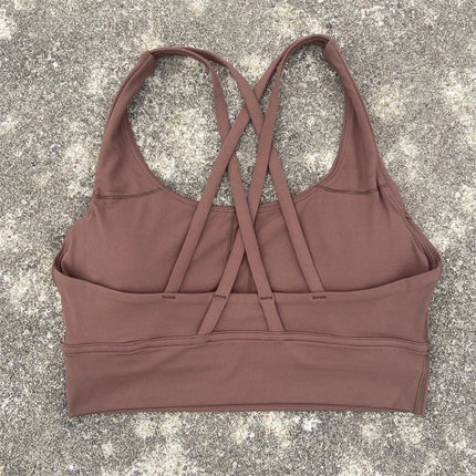 Solid Color Fitness sport Bra Women Cross soft high strength Tight Top Comprehensive Training Gym Yoga Underwear With Chest Pad