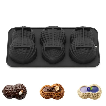 Premium Heat Resistant Peanut Shaped Silicone Mold, Reusable Non-Stick Tray for Home Kitchen Baking & Crafting Kitchen Gadgets