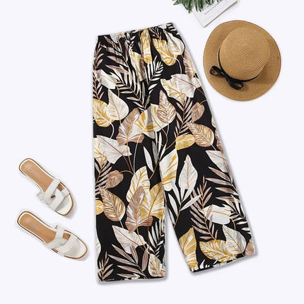 Women Casual Loose Wide Leg Cozy Pants Sweatpants Pants Summer Beach Pants High Stretch Elastic Waistband