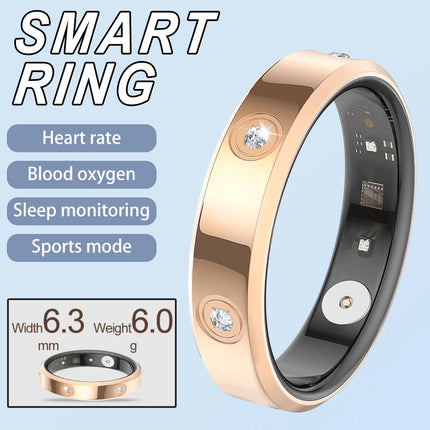 2026 Smart Ring Women Men Super narrow 6.3mm Heart Rate Health Stress measurement Monitor IP68 Waterproof Fashion Sports Rings