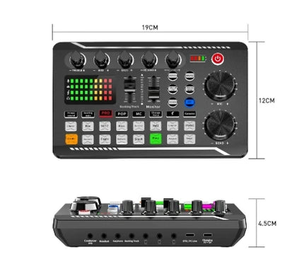 F998 Pro Sound Card Professional Bluetooth-Compatible Studio Record For Phone PC Audio Mixing Console Amplifier