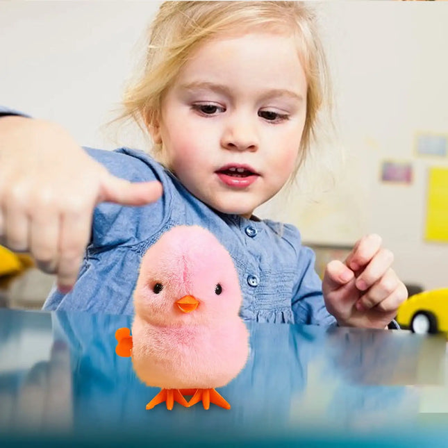 1PCS Yellow Jumping Chicken Plush Toys Moveable Chain Winding Soft Dolls Simulation Anime Plushie children's Birthday gift