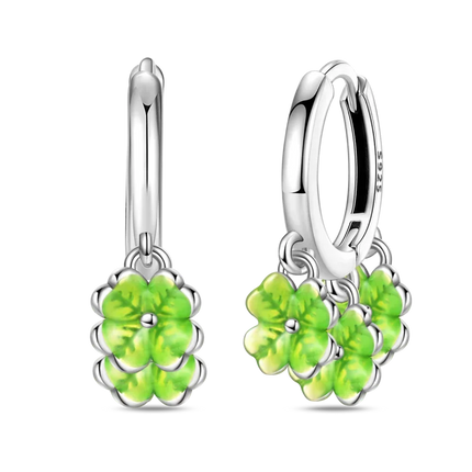 Original Earrings 925 Silver Fruit Series Cherry Strawberry Hoop Earrings Ear Studs Zircon Making Jewelry for Women Girl Party