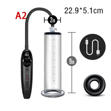 Electric Penis Pump Acrylic Airplane Cup Intelligent Pene sexy accessories for men Negative Pressure Cylinder Adult Product toys