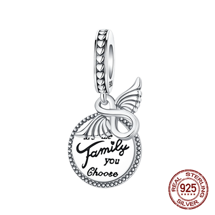 Hot Sale Charms Beads 925 Sterling Silver Solid Color Letter Family Forever Tree of Life Zircon Beads Fit DIY Bracelets Jewelry