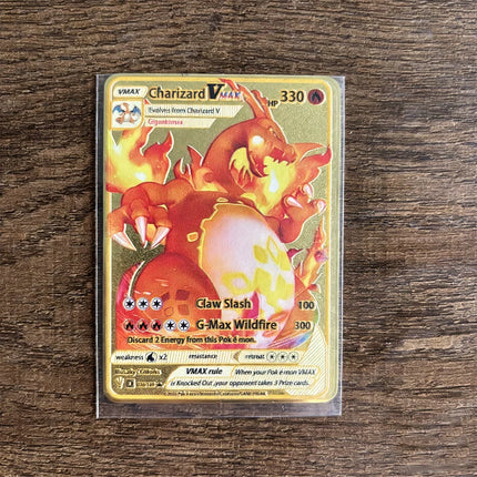 Charizard Theme Metal Collectible Cards Arceus Mewtwo.Super Lehiram ，6Pcs Gold Foil Fan Art Trading Cards Collection Toy Gift