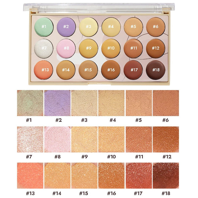 Contour & Concealer Palette,Concealer Cream,Moisturizing,Brightening Dark Circles,Multi-Color Contour Foundation Cream Makeup